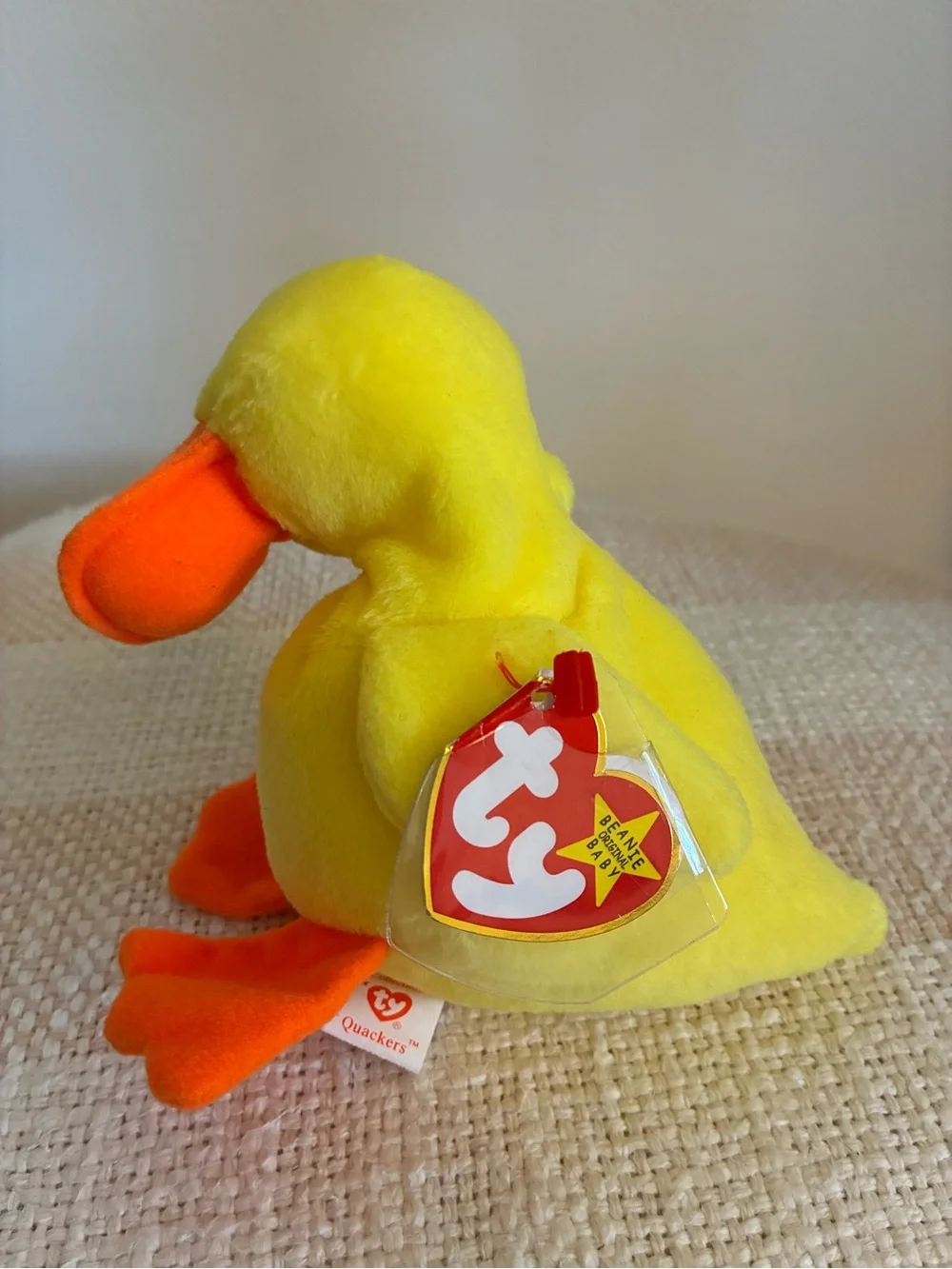 Ty Beanie Babies - “Quackers” the Duck - 90s vintage collectible with tags